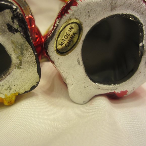 VTG 80'S METALLIC PAINTED CERAMIC ORNAMENTS, SET OF 4 - Picture 5 of 9